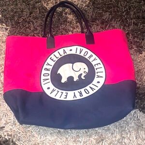 Ella Ivory Tote Bag slight topical dirt on elephant otherwise good cond